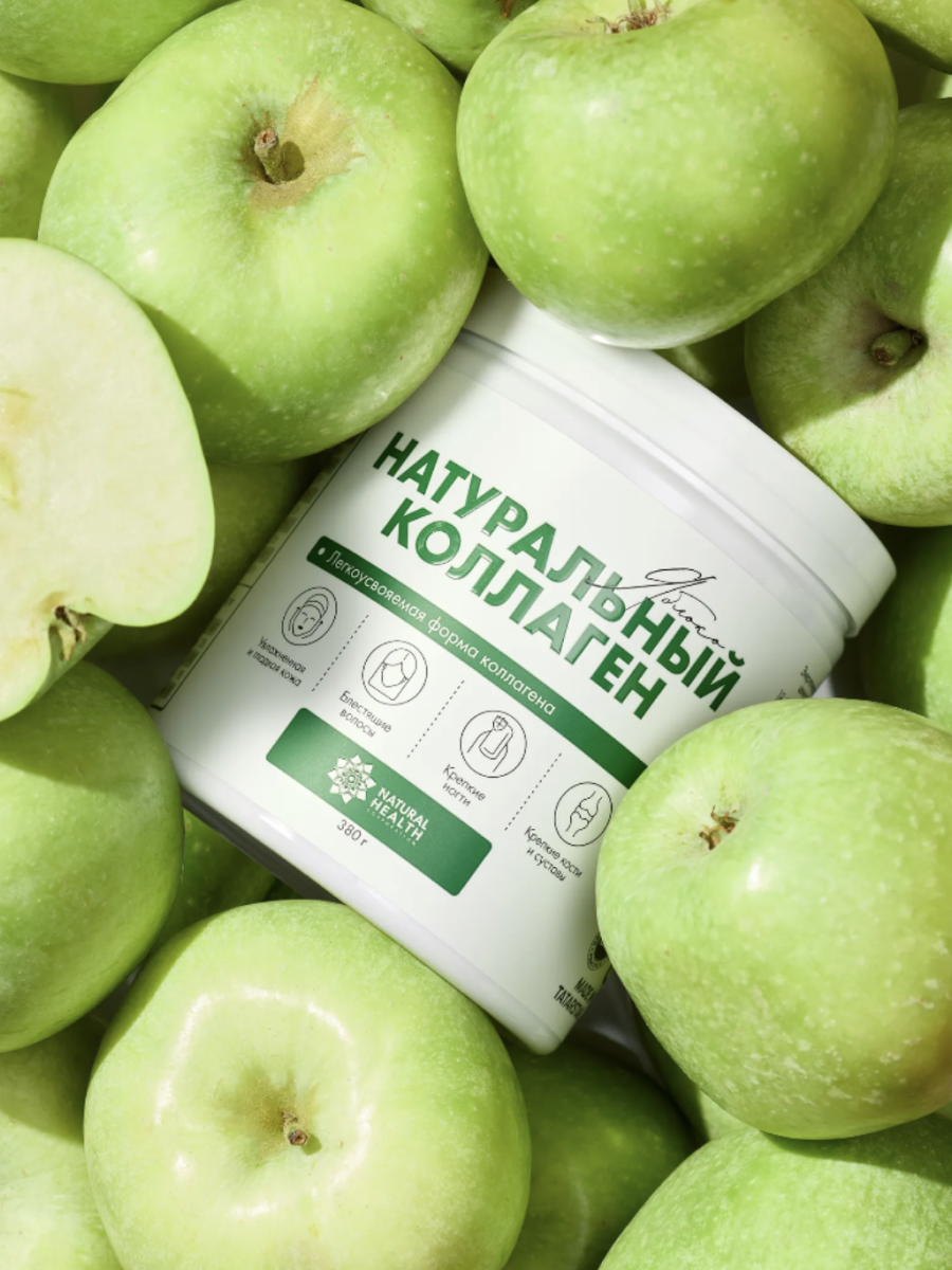Натуральный коллаген со вкусом Яблока 380 г — изображение 2